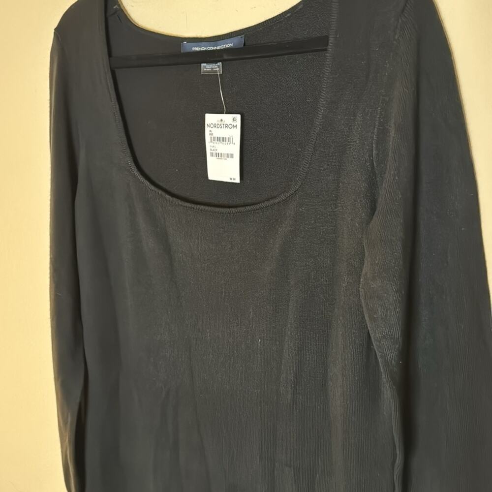 French Connection Babysoft Square Neck Midi Dress - Black Size XL - Picture 4 of 6